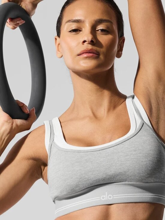 ALO Yoga Other - ALO Yoga Alosoft Better Together Bra Heather Grey White S